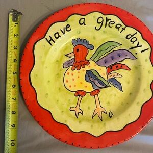 Colorful Rooster Decorative Plate